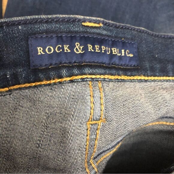 Rock & Republic Dark Blue Denim Kendra Curvy Low Rise Women’s Jeans - Picture 13 of 16